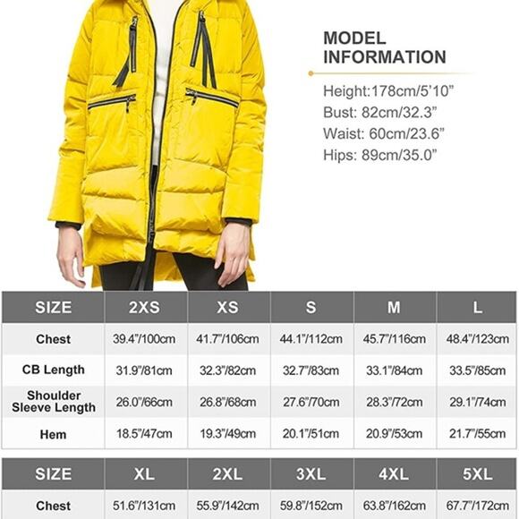 Orolay yellow outdoor puffer down insulated winter snow jacket Sm - Picture 2 of 14